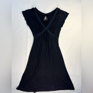 TCM Black Y2K Short Sleeve Midi Flowy Dress Women’s Small
